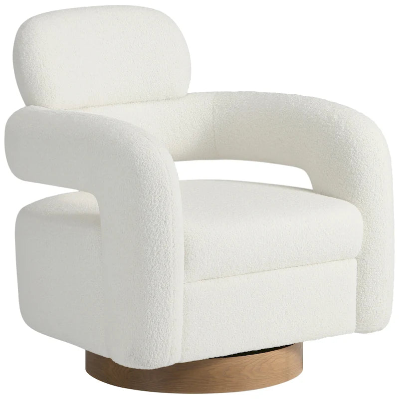 Fauteuil pivotant Sherpa de 74 cm de large