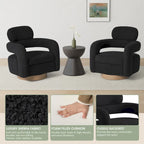 Fauteuil pivotant Sherpa de 74 cm de large