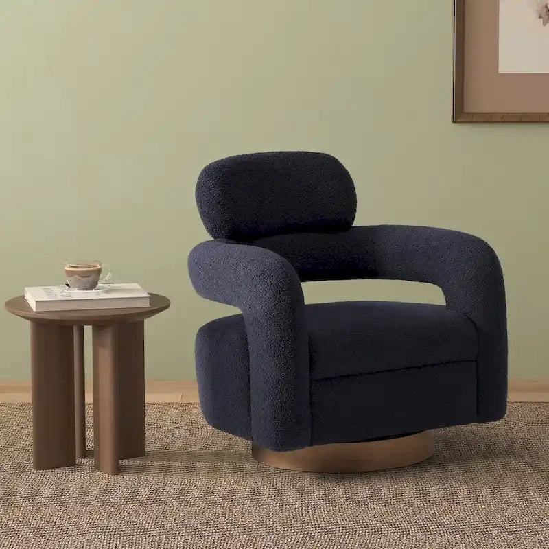 Fauteuil pivotant Sherpa de 74 cm de large
