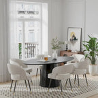 Table de salle à manger ovale de 170 cm pour 6 personnes – 3 options de couleur, 170x85x79 cm