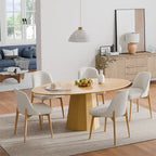 Table de salle à manger ovale de 170 cm pour 6 personnes – 3 options de couleur, 170x85x79 cm