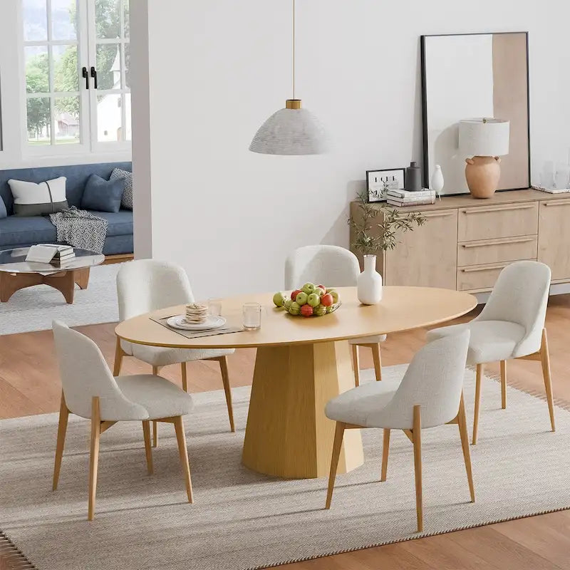 Table de salle à manger ovale de 170 cm pour 6 personnes – 3 options de couleur, 170x85x79 cm