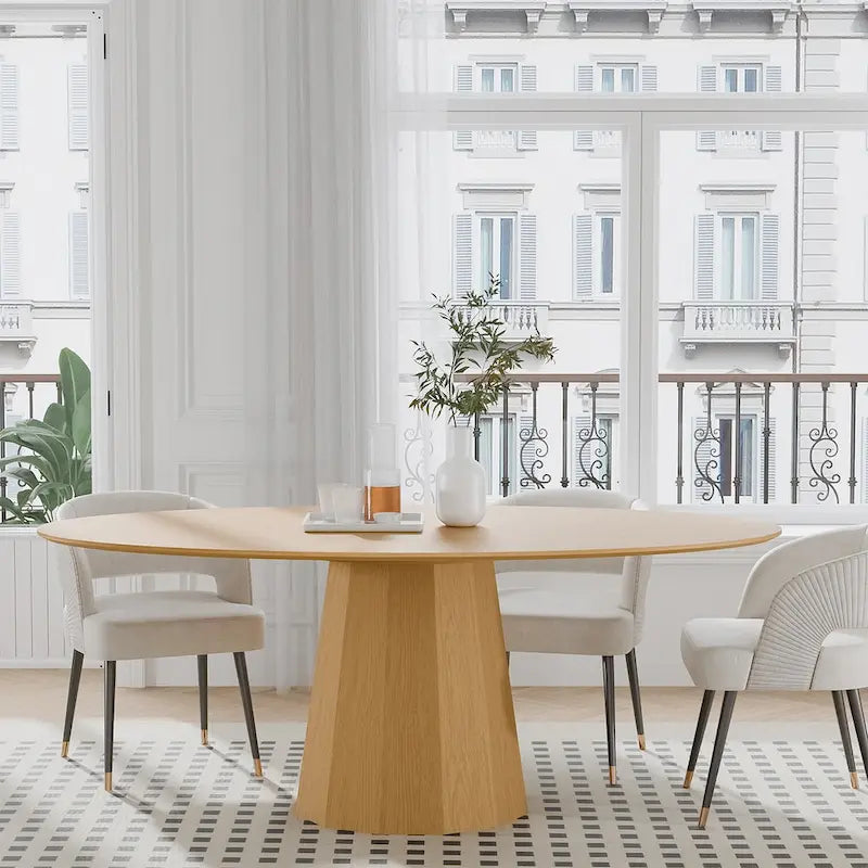 Table de salle à manger ovale de 170 cm pour 6 personnes – 3 options de couleur, 170x85x79 cm