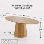 Table de salle à manger ovale de 170 cm pour 6 personnes – 3 options de couleur, 170x85x79 cm