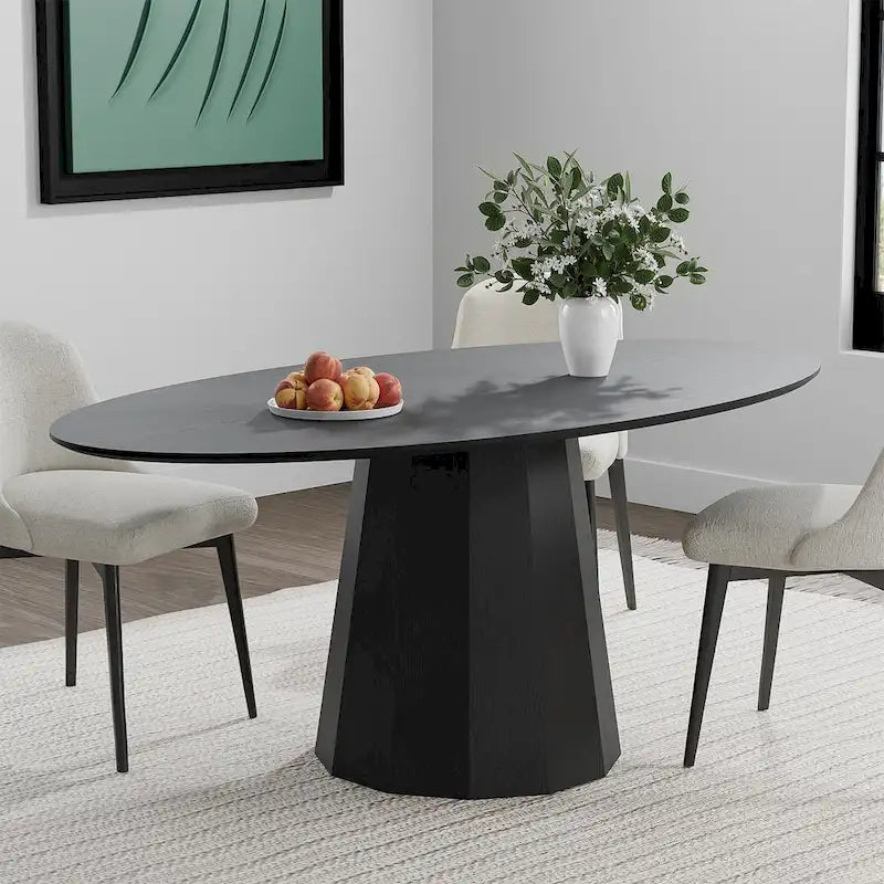 Table de salle à manger ovale de 170 cm pour 6 personnes – 3 options de couleur, 170x85x79 cm