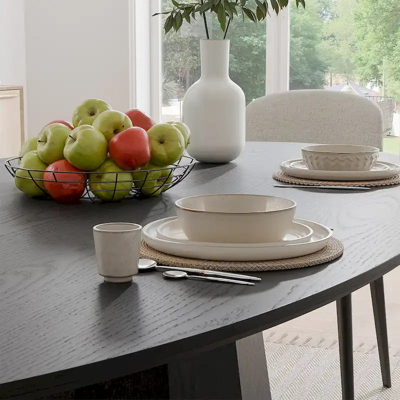 Table de salle à manger ovale de 170 cm pour 6 personnes – 3 options de couleur, 170x85x79 cm