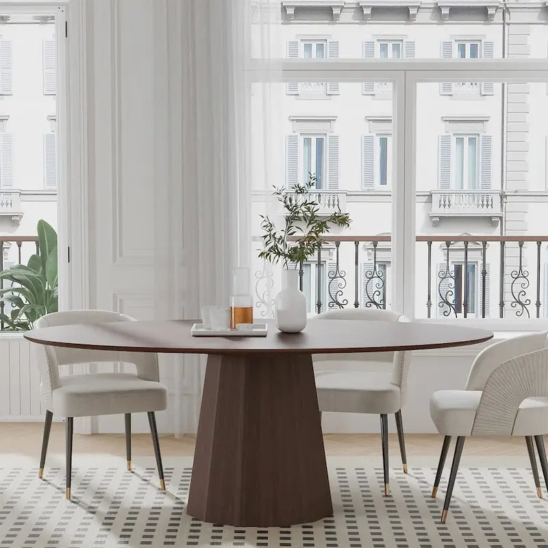 Table de salle à manger ovale de 170 cm pour 6 personnes – 3 options de couleur, 170x85x79 cm