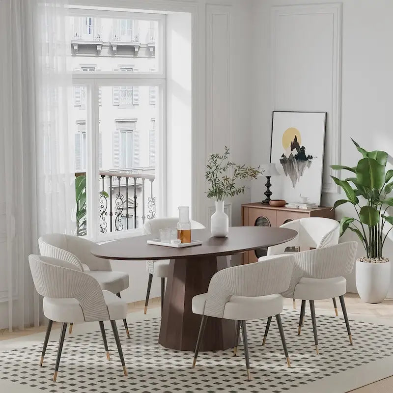 Table de salle à manger ovale de 170 cm pour 6 personnes – 3 options de couleur, 170x85x79 cm