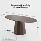 Table de salle à manger ovale de 170 cm pour 6 personnes – 3 options de couleur, 170x85x79 cm