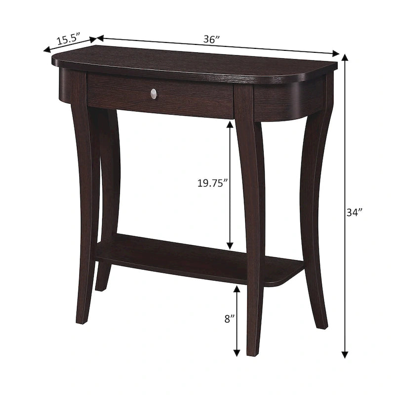 Console slim 1 tiroir avec étagère ouverte