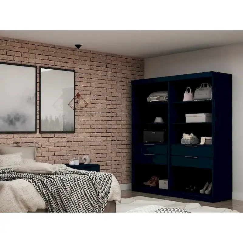 Armoire de chambre moderne à 2 sections – Rangement minimaliste