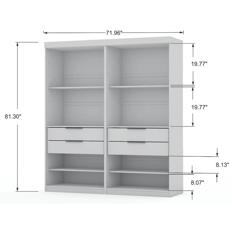 Armoire de chambre moderne à 2 sections – Rangement minimaliste