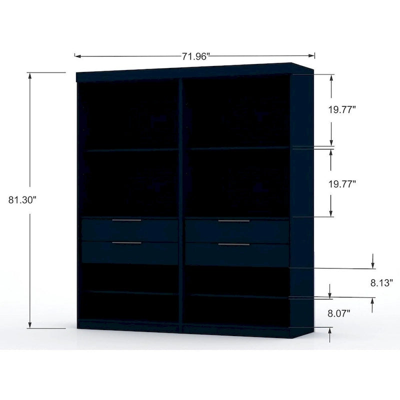 Armoire de chambre moderne à 2 sections – Rangement minimaliste