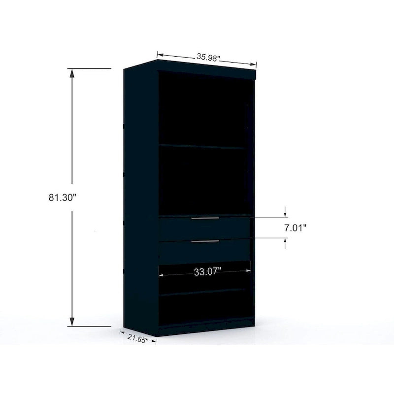 Armoire de chambre moderne à 2 sections – Rangement minimaliste