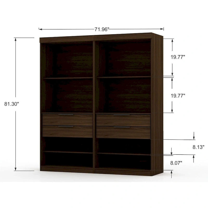 Armoire de chambre moderne à 2 sections – Rangement minimaliste