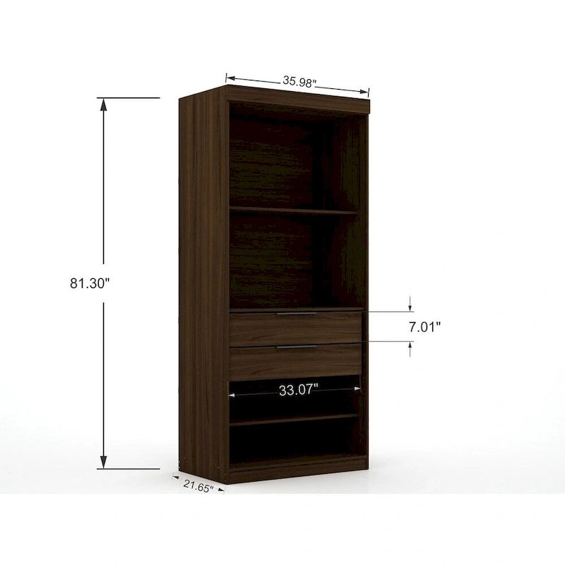 Armoire de chambre moderne à 2 sections – Rangement minimaliste