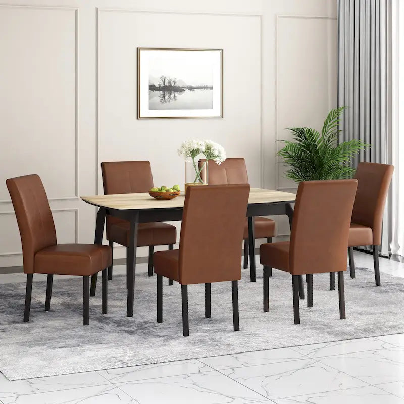 Chaises de salle à manger capitonnées T-Stitch – Lot de 6