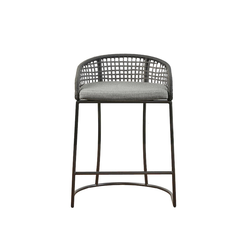Tabouret de comptoir tissé – Hauteur d'assise 63,5 cm, style bohème naturel