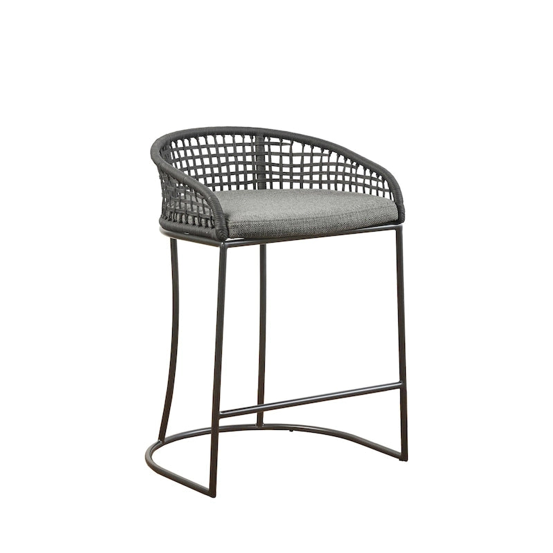 Tabouret de comptoir tissé – Hauteur d'assise 63,5 cm, style bohème naturel