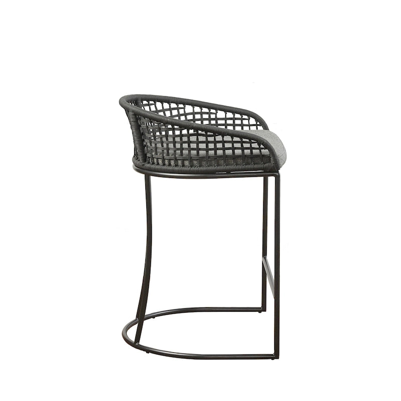 Tabouret de comptoir tissé – Hauteur d'assise 63,5 cm, style bohème naturel