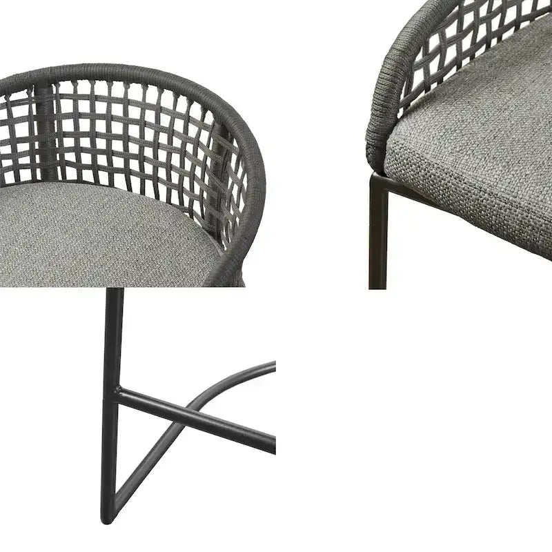 Tabouret de comptoir tissé – Hauteur d'assise 63,5 cm, style bohème naturel