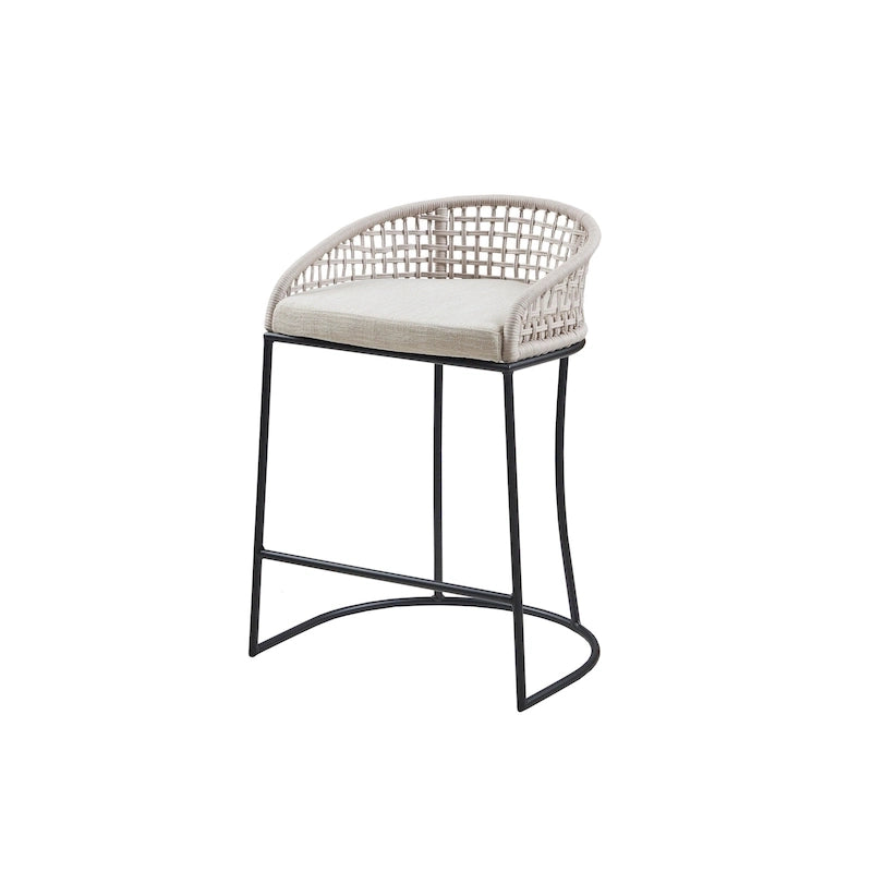 Tabouret de comptoir tissé – Hauteur d'assise 63,5 cm, style bohème naturel