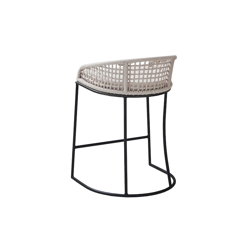 Tabouret de comptoir tissé – Hauteur d'assise 63,5 cm, style bohème naturel