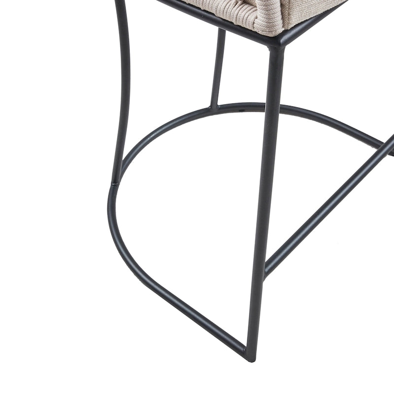 Tabouret de comptoir tissé – Hauteur d'assise 63,5 cm, style bohème naturel