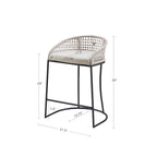 Tabouret de comptoir tissé – Hauteur d'assise 63,5 cm, style bohème naturel