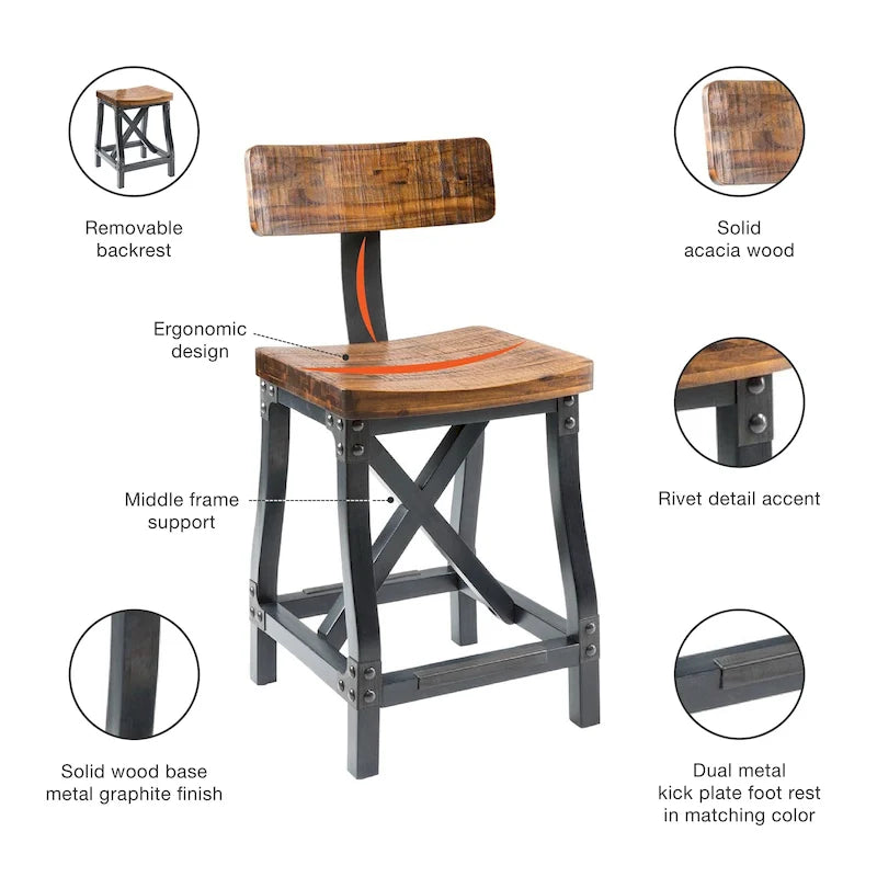 Tabouret de bar avec dossier – Tabouret de bar moderne