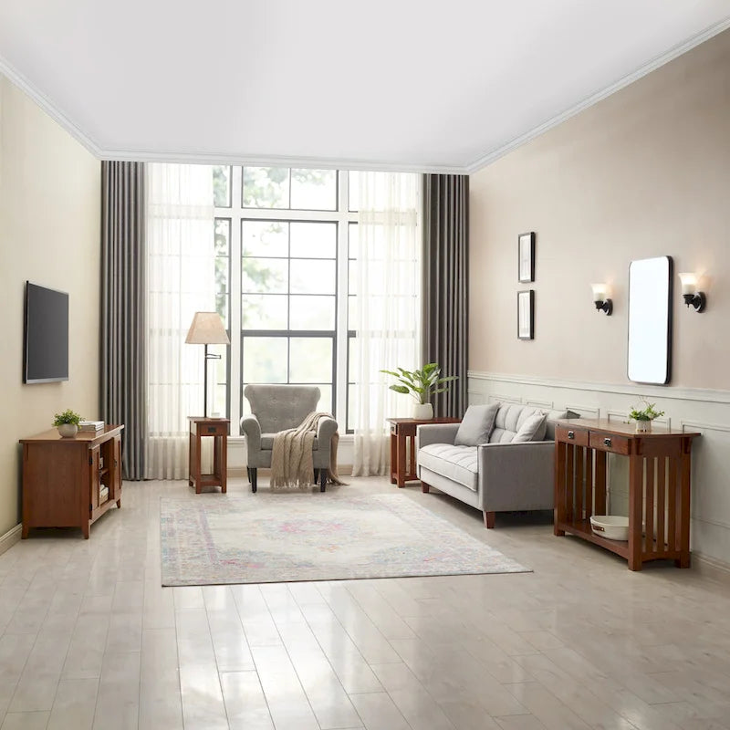 Table d'appoint en bois massif Mission – Table d'appoint d'accent classique