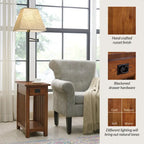 Table d'appoint en bois massif Mission – Table d'appoint d'accent classique