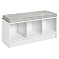 Banc de rangement 3 cubes avec coussin gris – Entrée et chambre à coucher