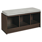 Banc de rangement 3 cubes avec coussin gris – Entrée et chambre à coucher