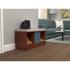 Banc de rangement 3 cubes avec coussin gris – Entrée et chambre à coucher