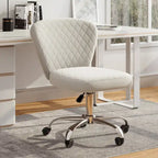 Chaise de bureau pivotante sans accoudoirs en velours, réglable