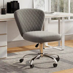 Chaise de bureau pivotante sans accoudoirs en velours, réglable
