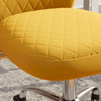 Chaise de bureau pivotante sans accoudoirs en velours, réglable