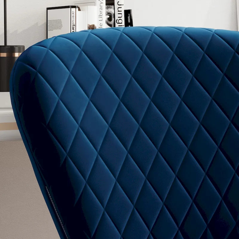 Chaise de bureau pivotante sans accoudoirs en velours, réglable