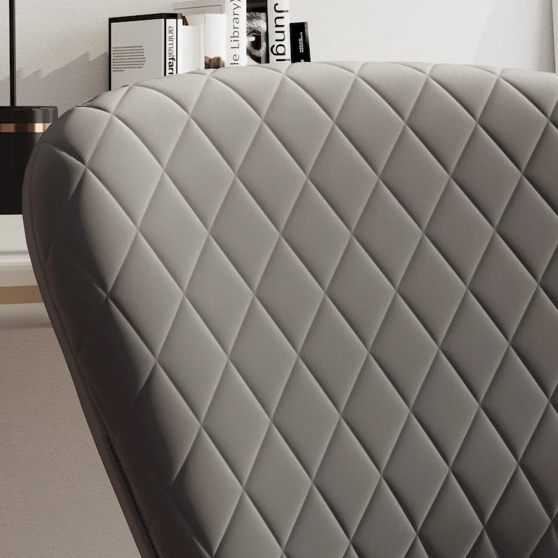 Chaise de bureau pivotante sans accoudoirs en velours, réglable