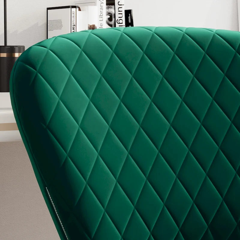 Chaise de bureau pivotante sans accoudoirs en velours, réglable