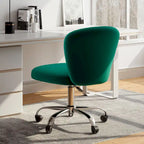 Chaise de bureau pivotante sans accoudoirs en velours, réglable