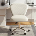 Chaise de bureau pivotante sans accoudoirs en velours, réglable