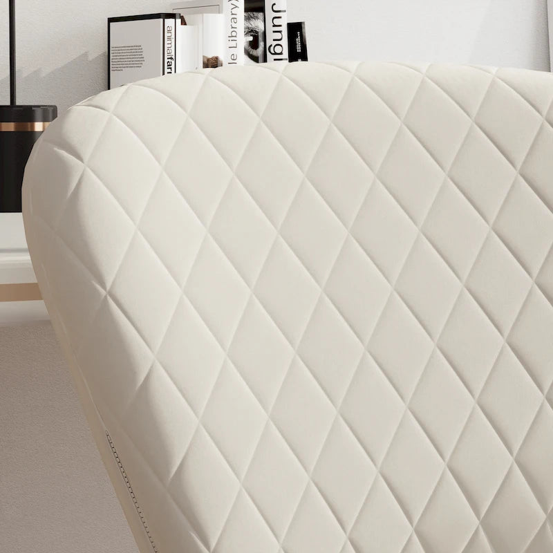 Chaise de bureau pivotante sans accoudoirs en velours, réglable