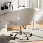 Chaise de bureau pivotante sans accoudoirs en velours, réglable