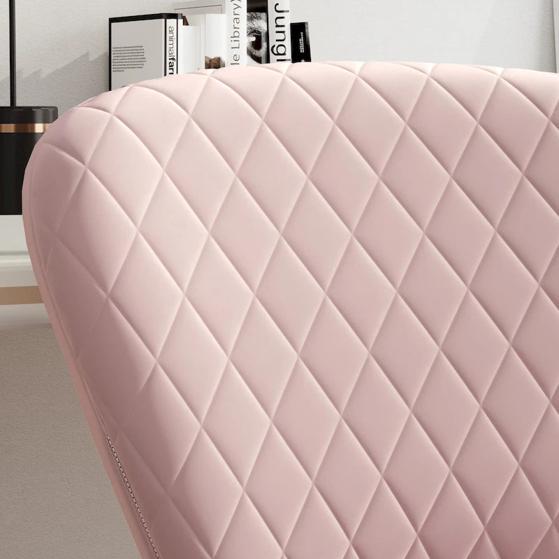 Chaise de bureau pivotante sans accoudoirs en velours, réglable