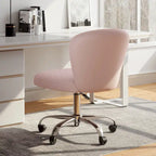 Chaise de bureau pivotante sans accoudoirs en velours, réglable