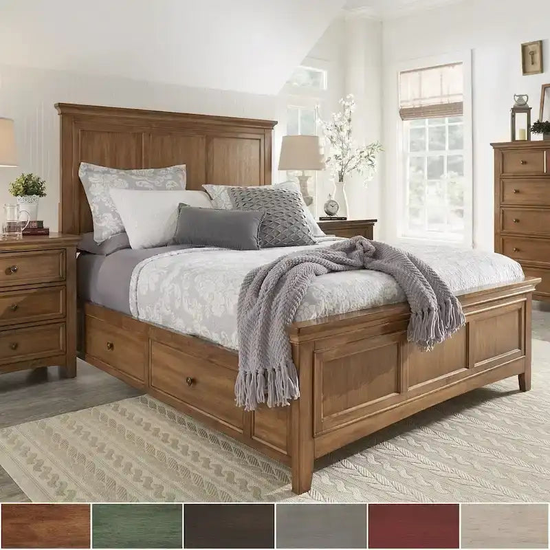 Ediline King Size Wood Panel Platform Storage Bed by iNSPIRE Q Classic