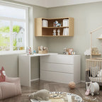 Commode et Bureau Rotatifs – Coiffeuse à 6 Tiroirs Blanche/Noire