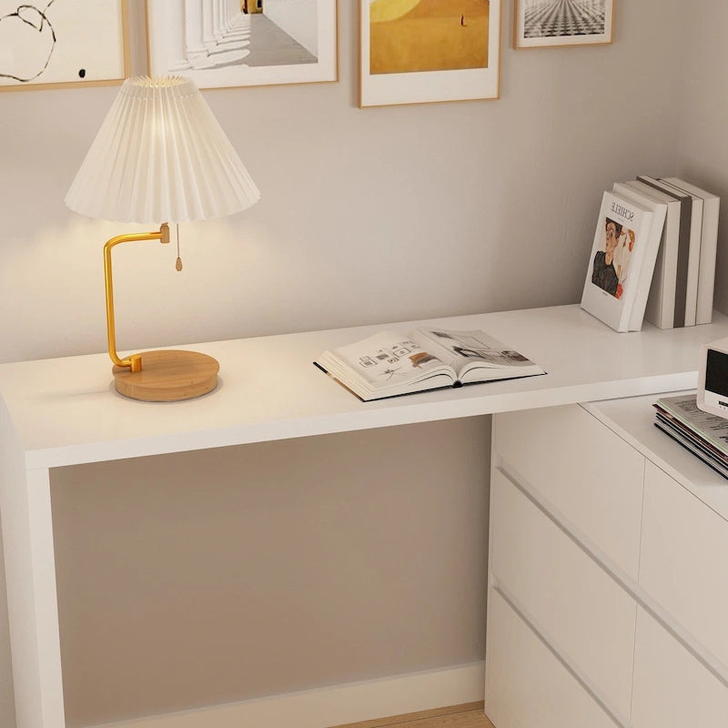 Commode et Bureau Rotatifs – Coiffeuse à 6 Tiroirs Blanche/Noire